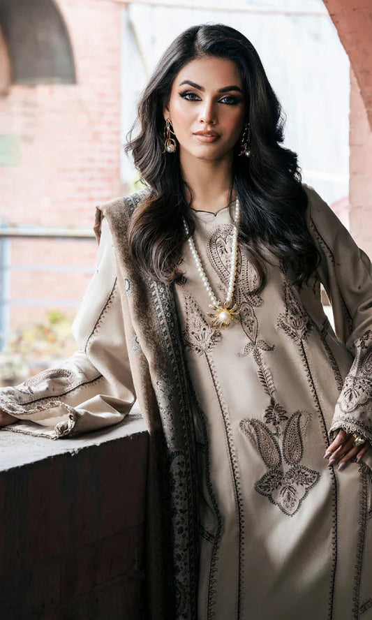 3 PC - EMBROIDERED DHANAK SUIT-AB149