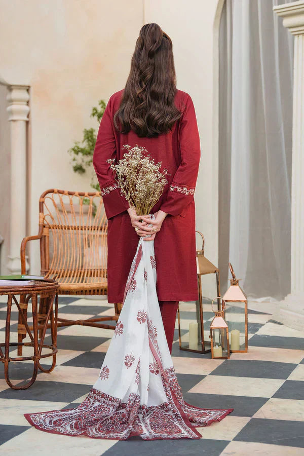 3PC Unstitched Embroidered Shirt, AB37