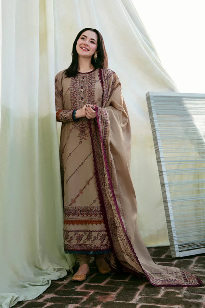 3 PC - EMBROIDERED DHANAK SUIT-AB145