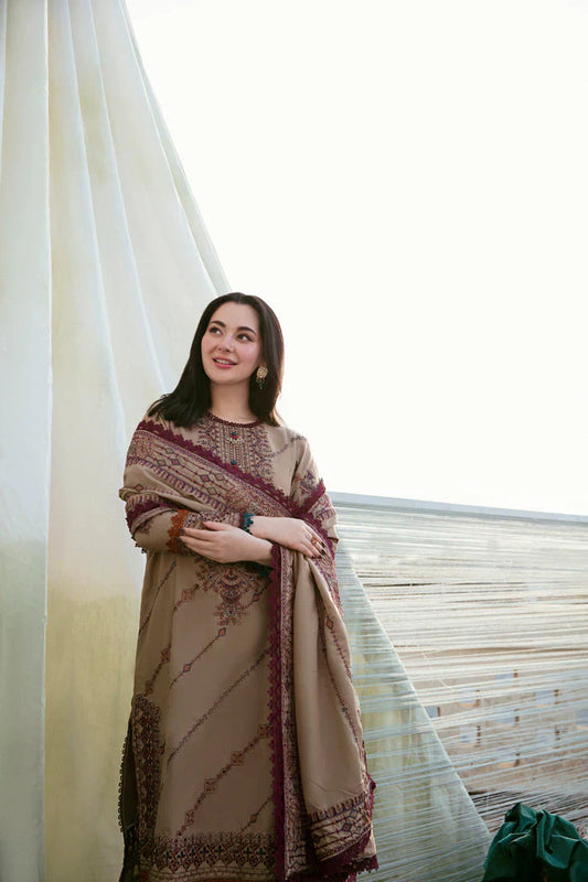 3 PC - EMBROIDERED DHANAK SUIT-AB145