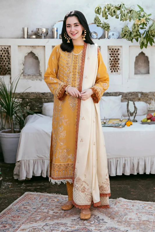 3 PC - EMBROIDERED DHANAK SUIT-AB167