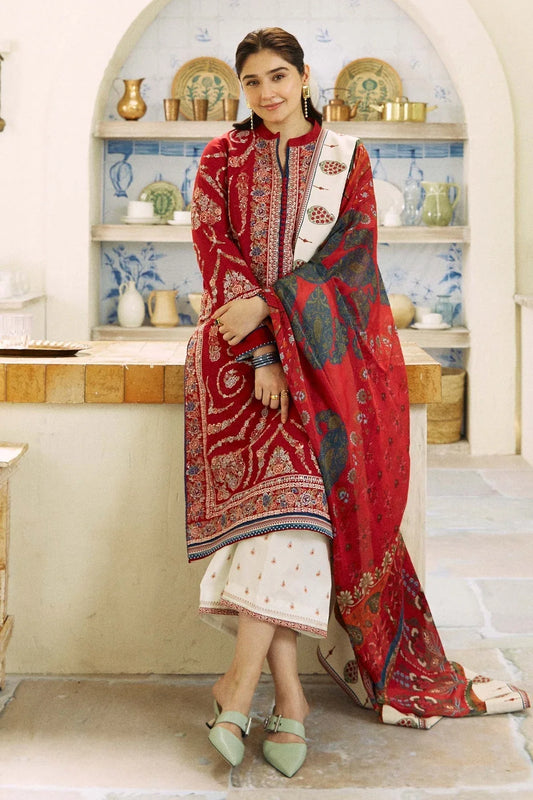 3 PC - EMBROIDERED DHANAK SUIT-AB146