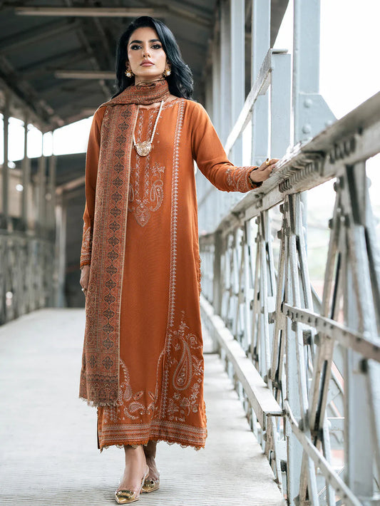 3 PC - EMBROIDERED DHANAK SUIT-AB165