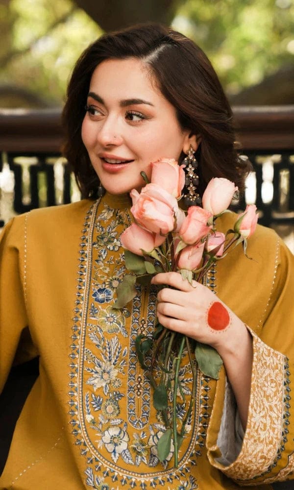 3PC Unstitched Dhanak Embroidery Suit-AB003