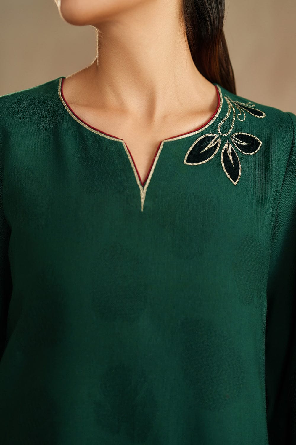 3 PC - EMBROIDERED DHANAK SUIT-AB157