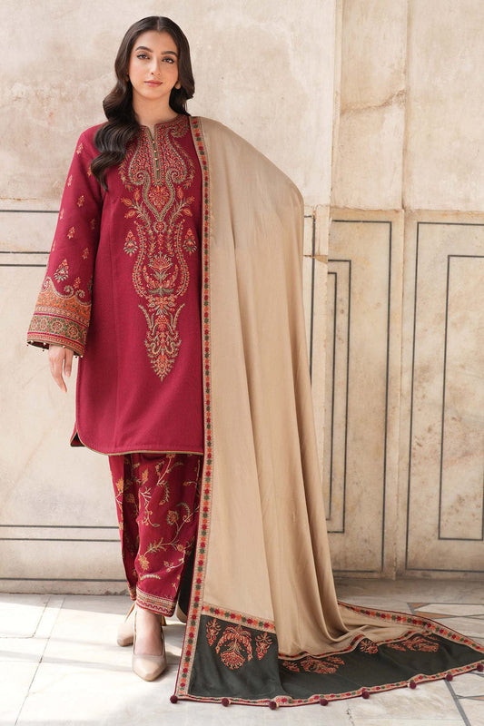 3 PC - EMBROIDERED DHANAK SUIT-AB158
