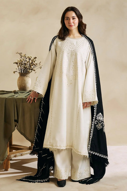 3 PC - EMBROIDERED DHANAK SUIT-AB172